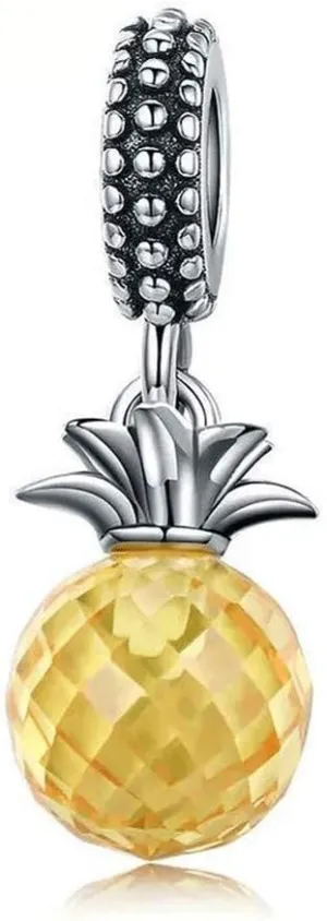 Pineapple Charm 925 Sterling Silver Fruits Charm Beads for Fashion Charms Bracelet & Necklace