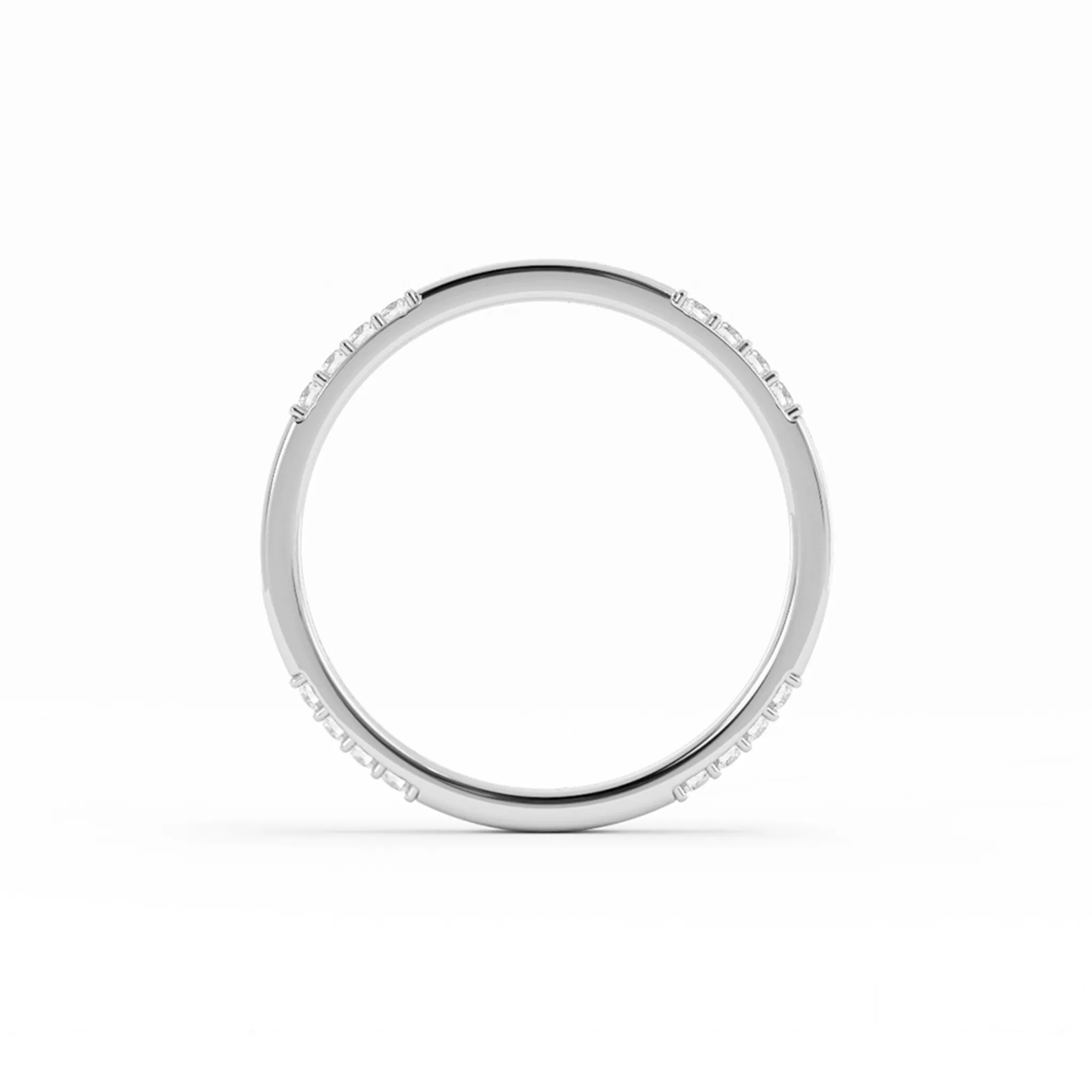 Platinum Round 16 Grouped Natural Diamond Wedding Band