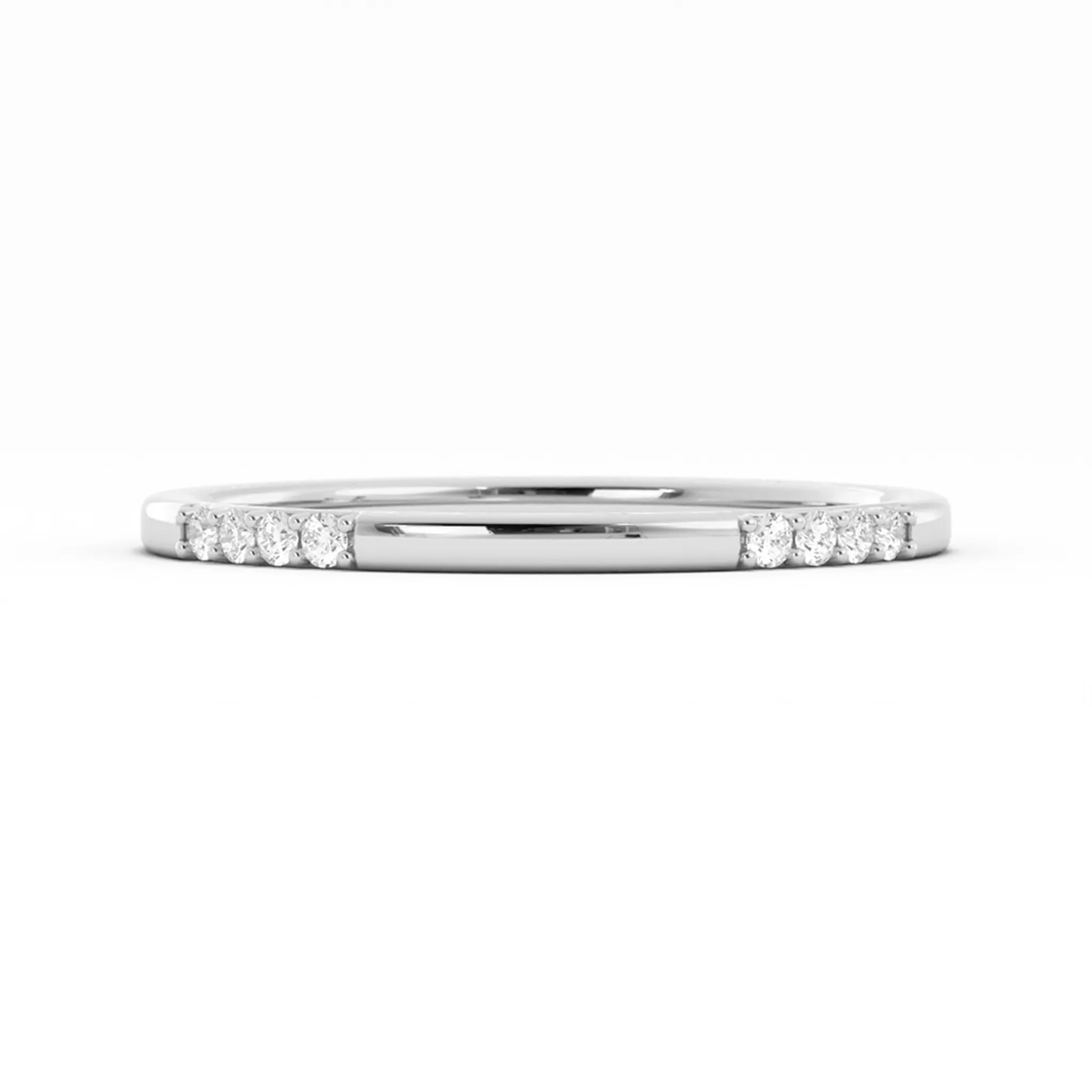 Platinum Round 16 Grouped Natural Diamond Wedding Band