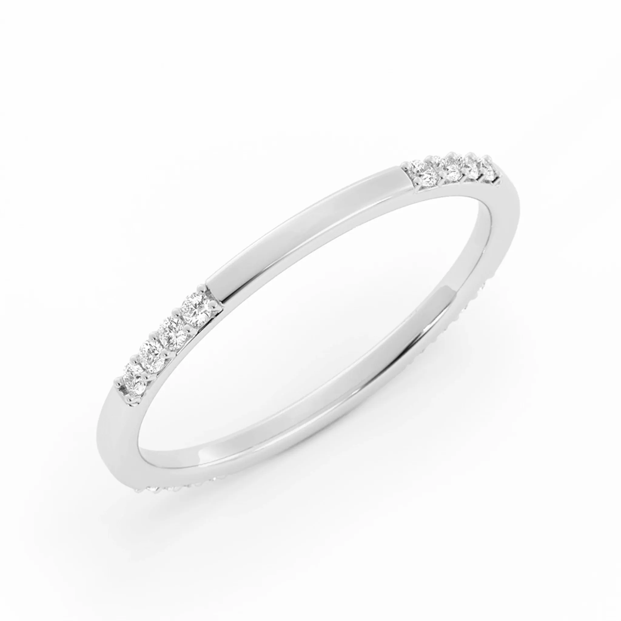 Platinum Round 16 Grouped Natural Diamond Wedding Band