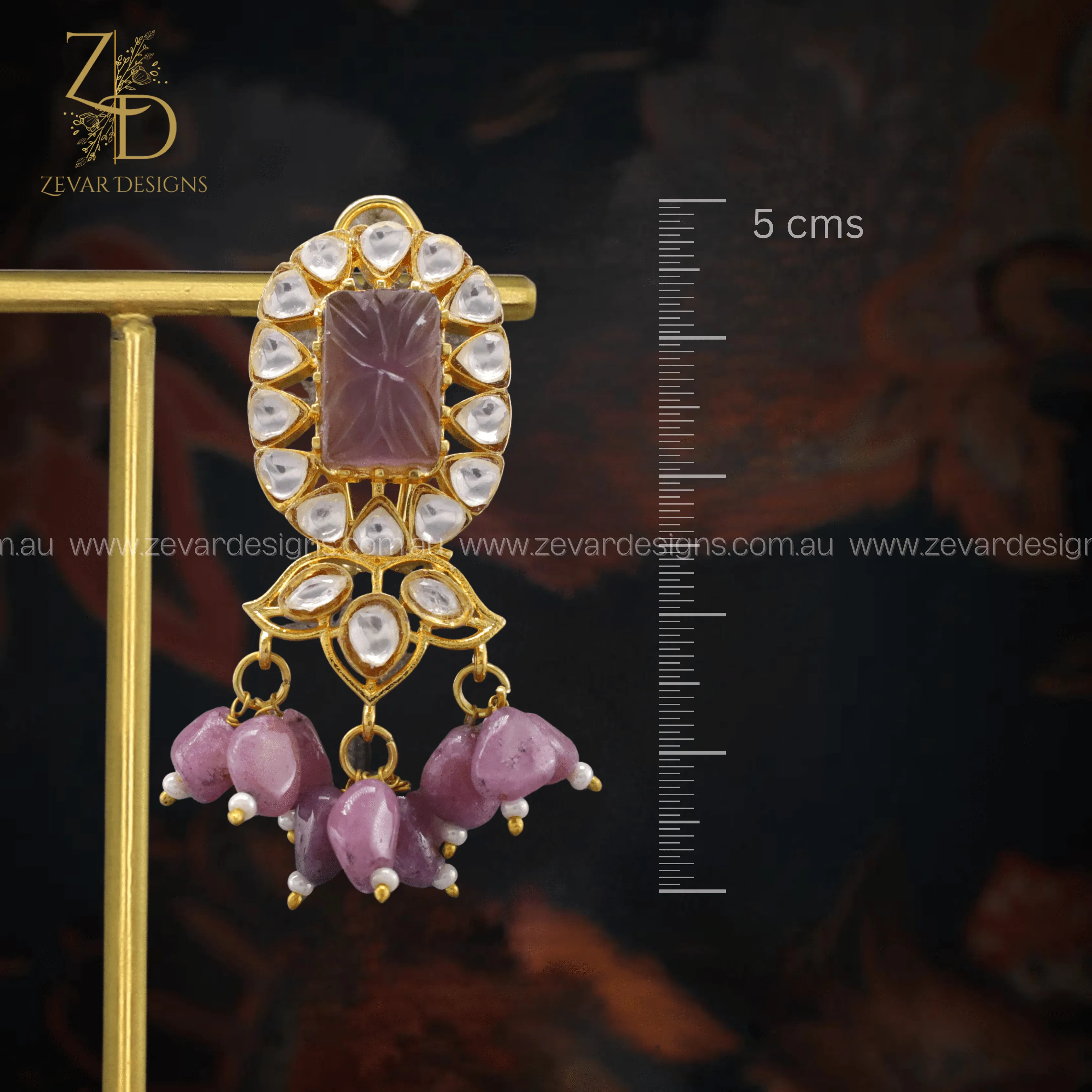 Polki Choker Set - Purple