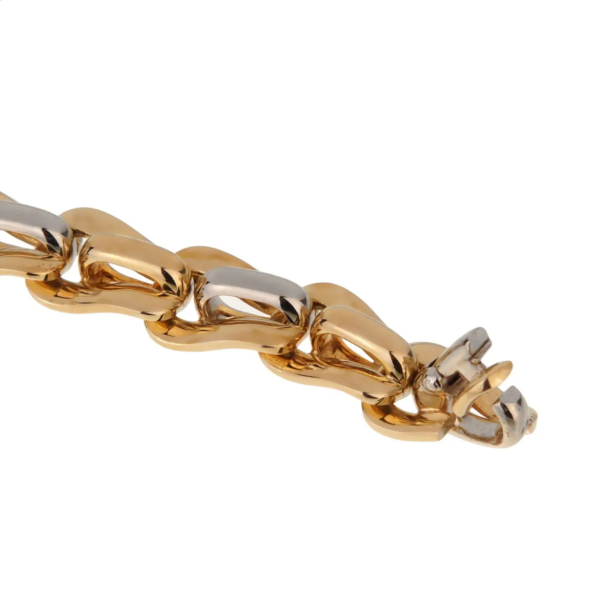 Pomellato Yellow & White Gold Ladies Chain Link Bracelet
