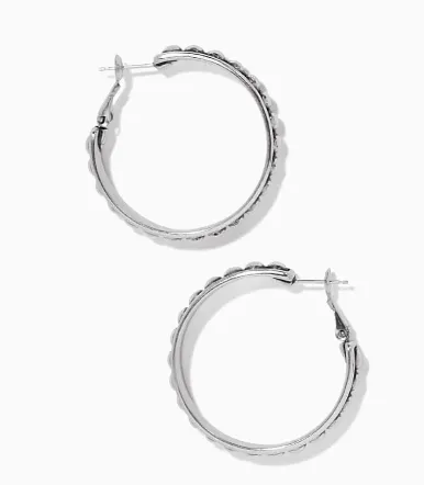 Pretty Tough Stud Large Leverback Hoop Earrings