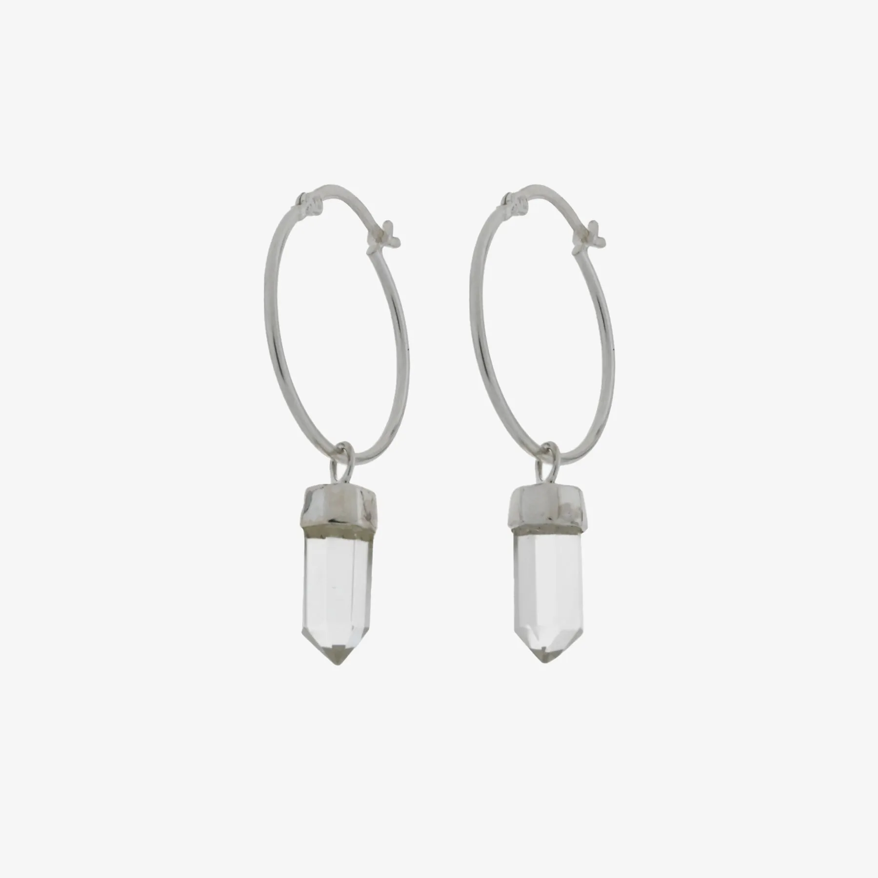 Quartz Point Hoop Earrings