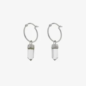 Quartz Point Hoop Earrings