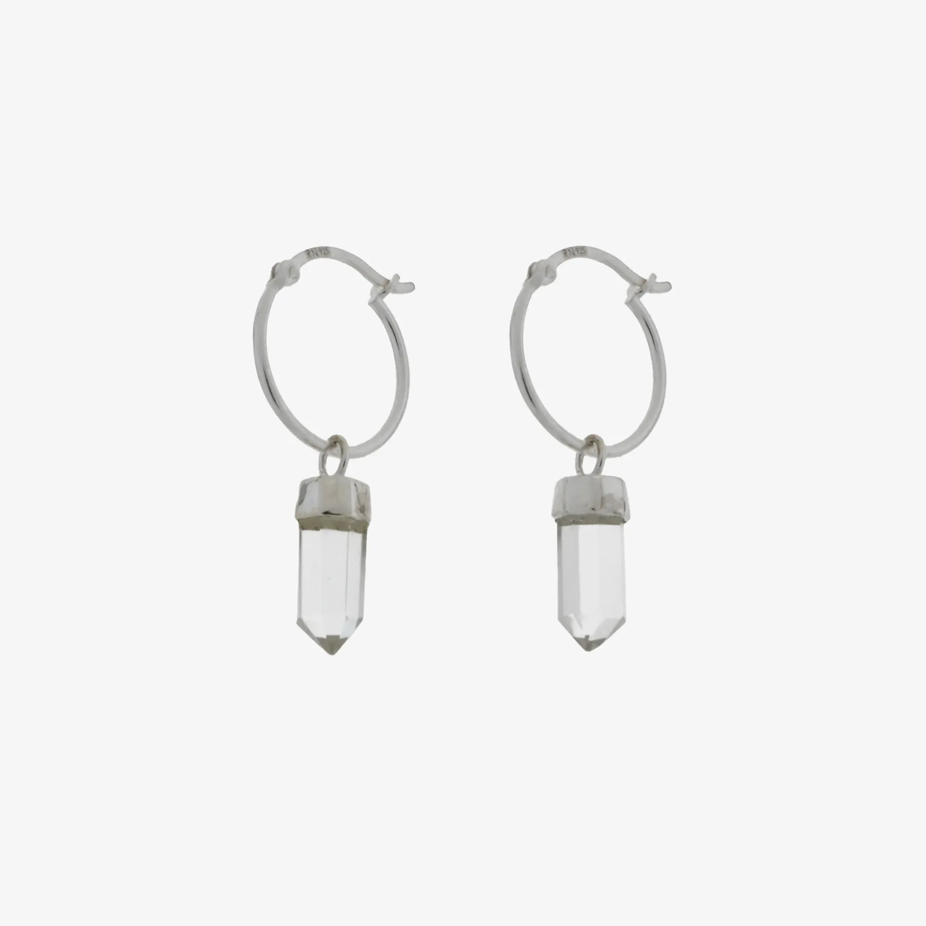 Quartz Point Hoop Earrings