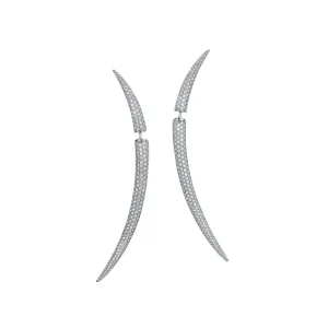 Quill Earrings - Palladium & Diamonds