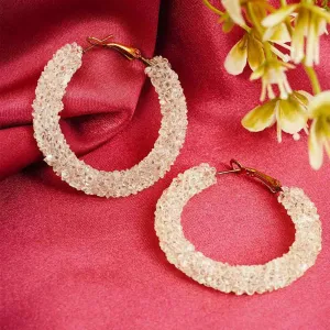 "Crystal Textured Mini Hoops "