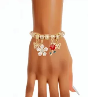 Red Rose Bracelet Jump Coil Bracelets for Women