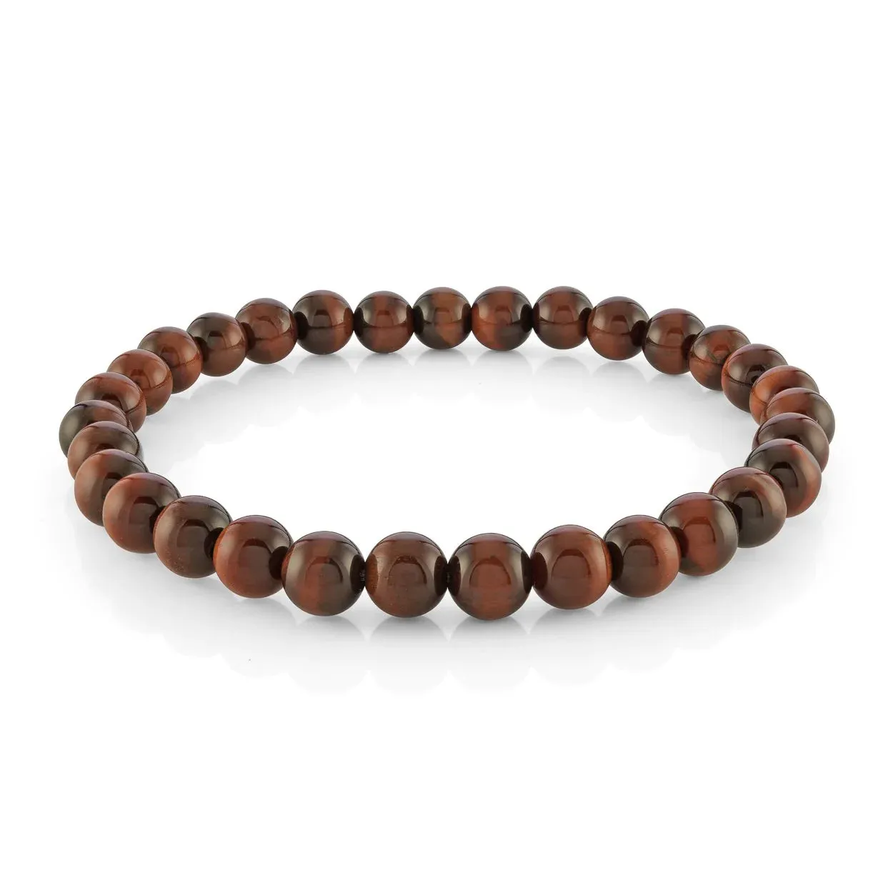 Red Tiger-Eye 6mm 30-bead Bracelet | Italgem Steel
