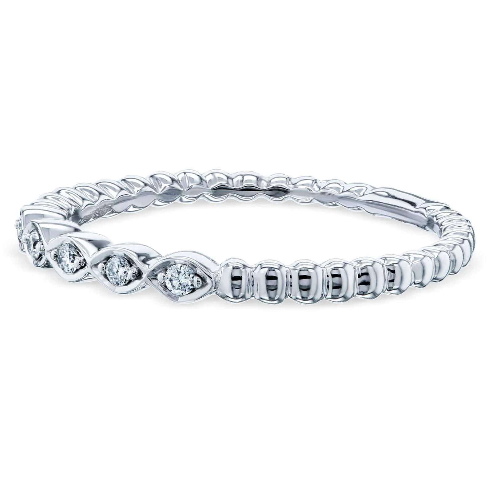 Ribbed Navette Ring