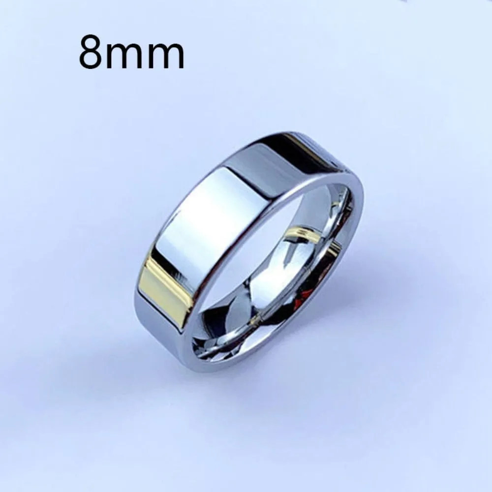 rings stainless shiny silver custom engraved fashionable unisex rings ✈️ free.shipping