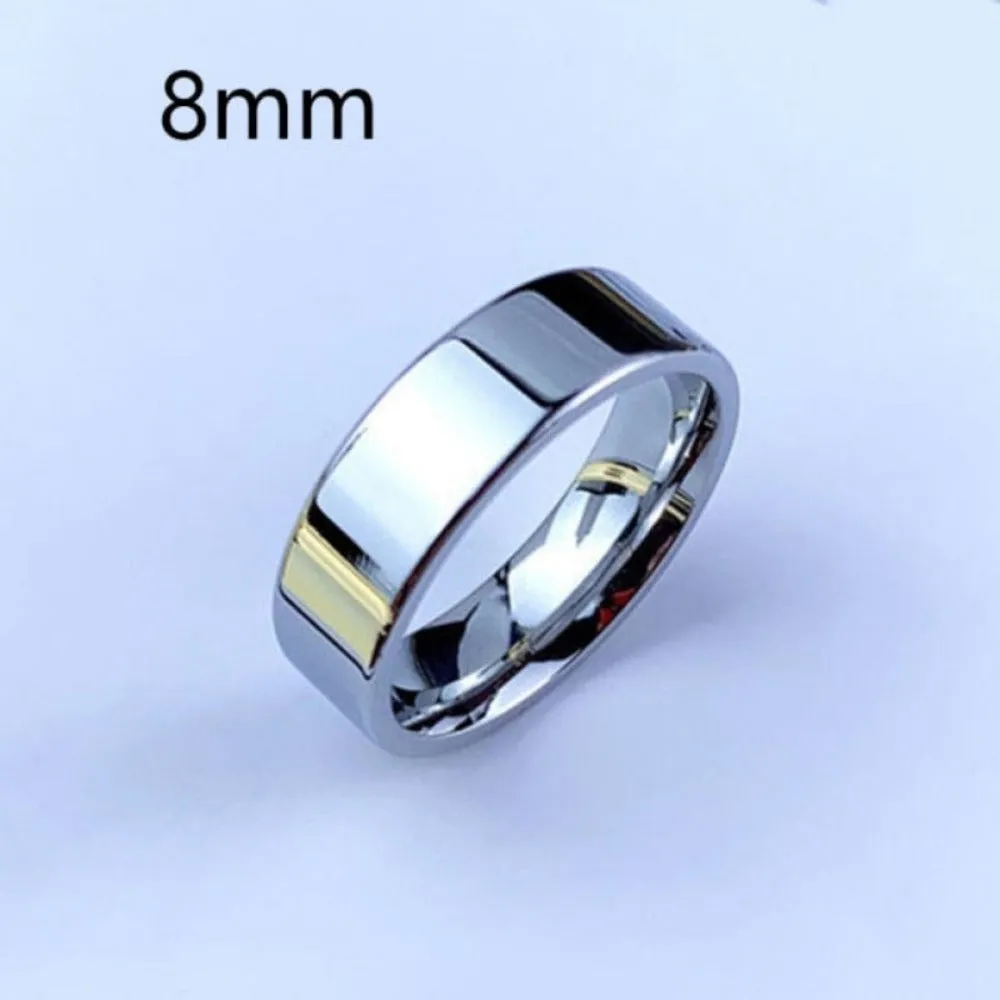 rings stainless shiny silver custom engraved fashionable unisex rings ✈️ free.shipping