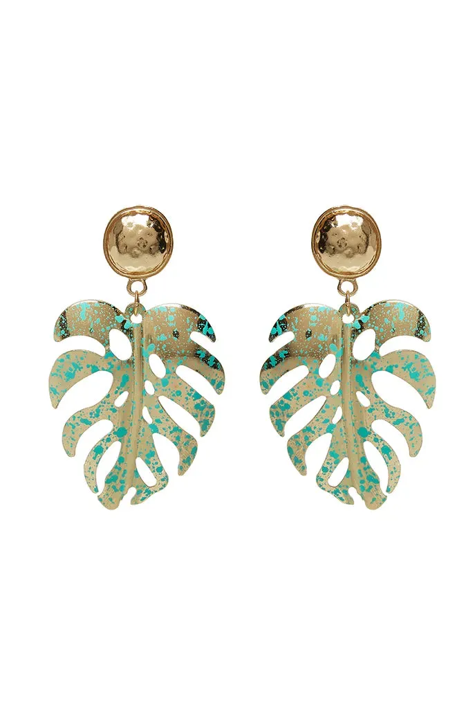 Rocco Large Monstera Leaf Earrings