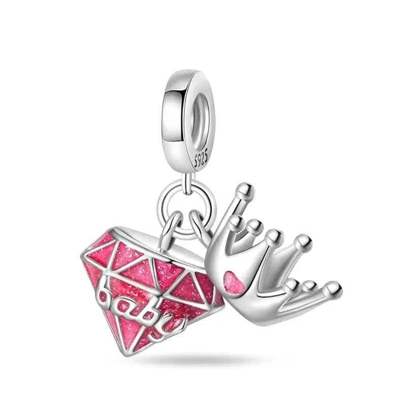 Royal Baby Diamond Crown Charm