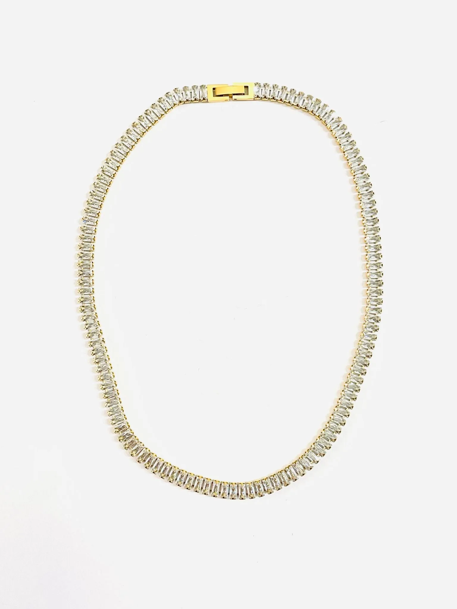 Royalty Baguette Tennis Necklace  {Waterproof Jewelry!}