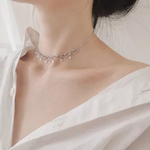 S925 Sterling Silver Clavicle Chain Collar Necklace For Female Simple