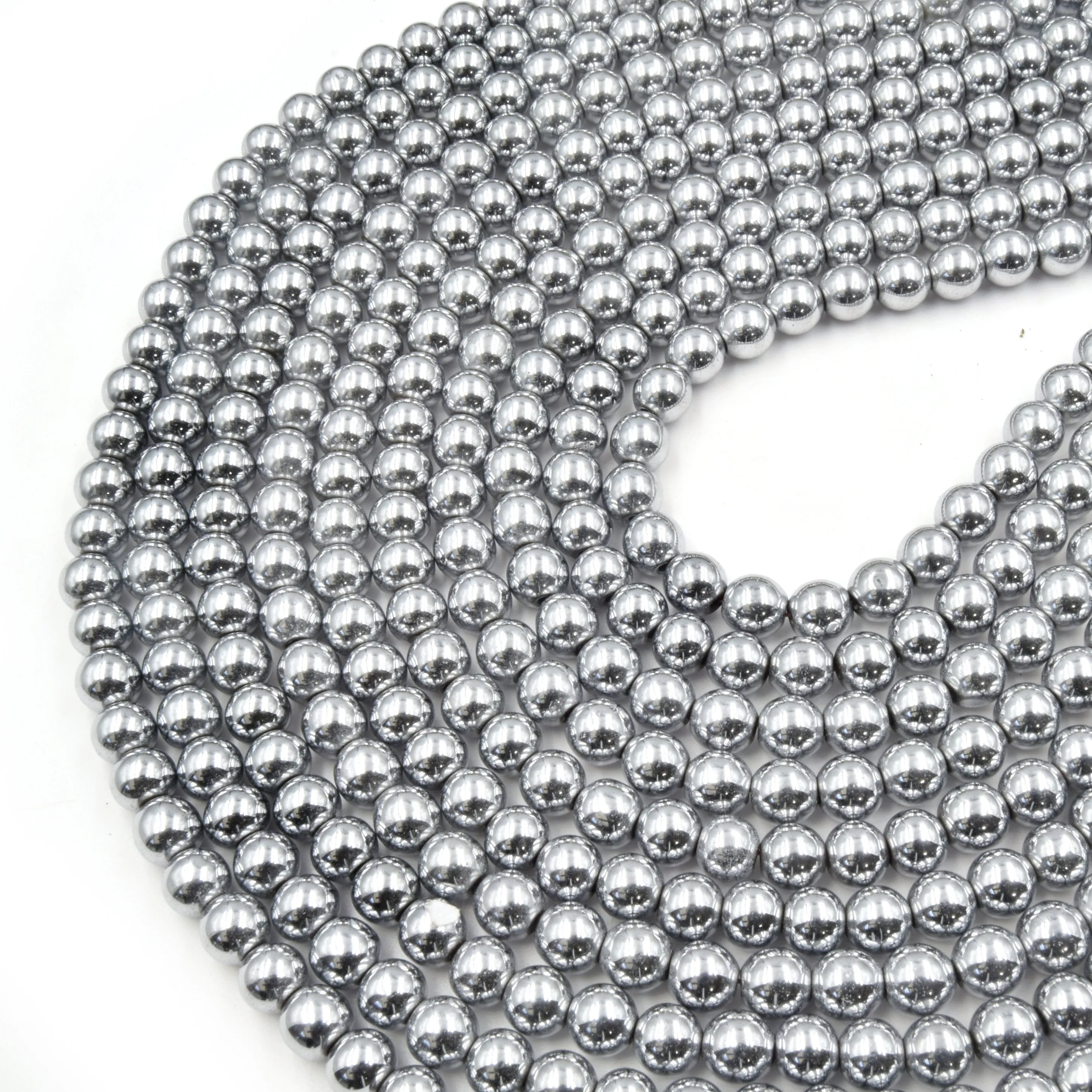 Silver Hematite Beads |   Round Natural Gemstone Beads - 4mm 5mm 6mm 8mm 10mm 12mm