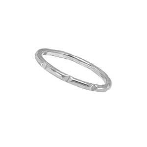 Silver Notch Band Ring