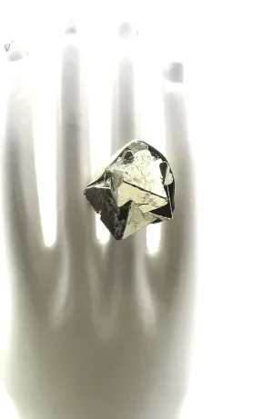 Silver Pyrite Big Ring