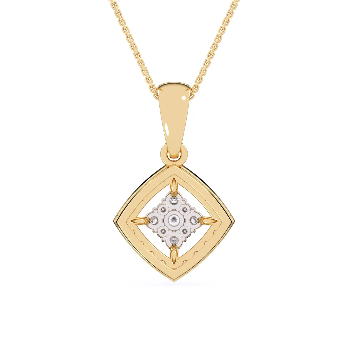 Simple Cushion Style Inlay Diamond Women's Pendant