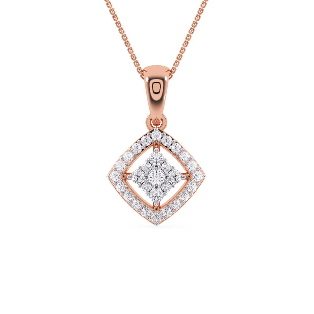 Simple Cushion Style Inlay Diamond Women's Pendant