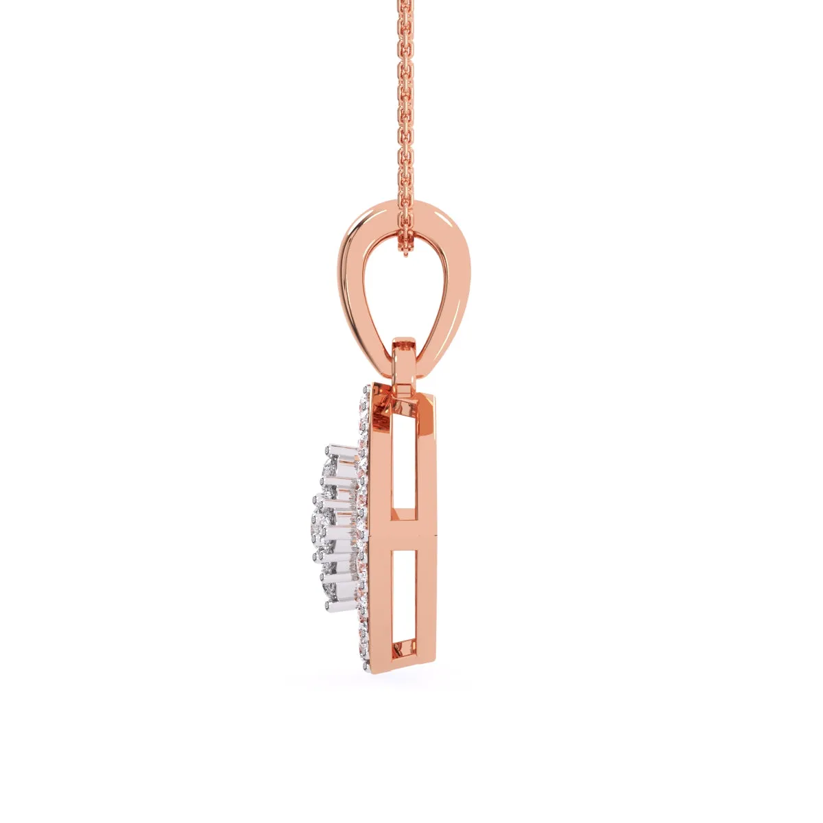 Simple Cushion Style Inlay Diamond Women's Pendant