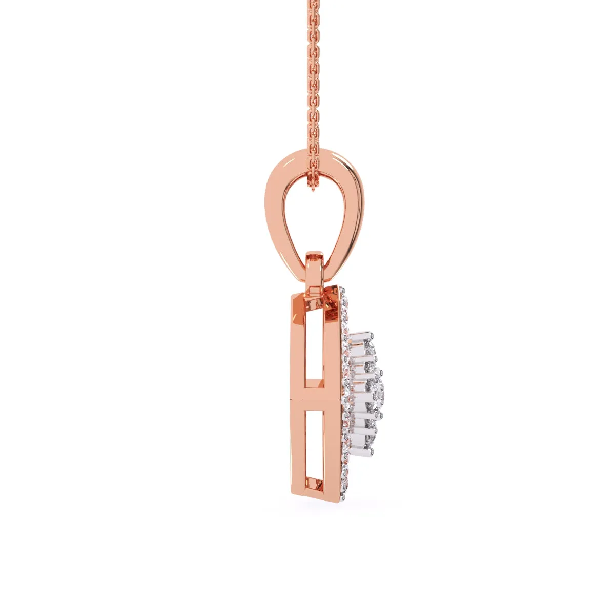 Simple Cushion Style Inlay Diamond Women's Pendant