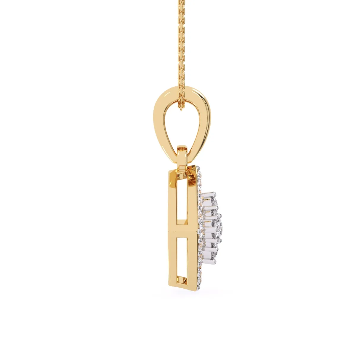 Simple Cushion Style Inlay Diamond Women's Pendant