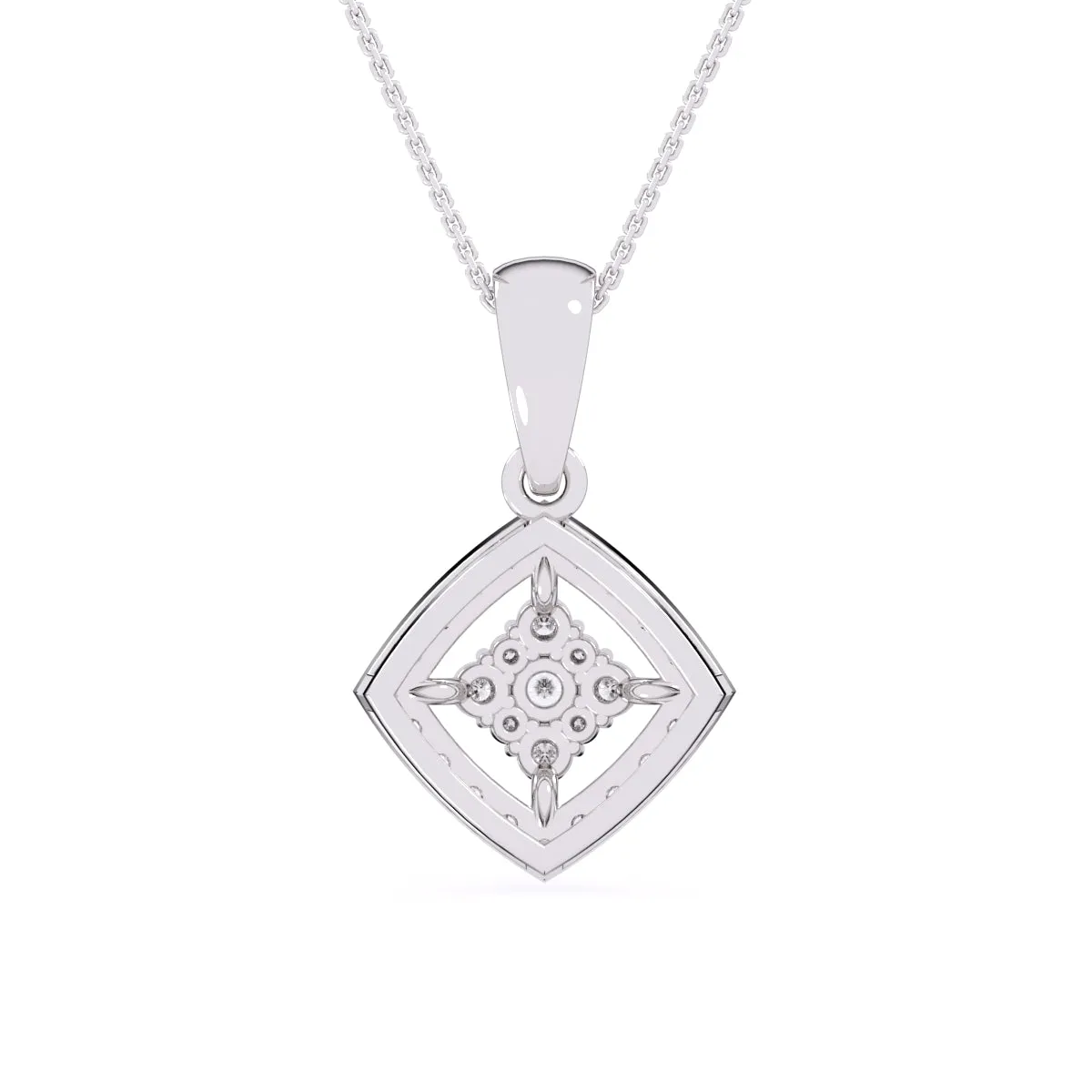 Simple Cushion Style Inlay Diamond Women's Pendant