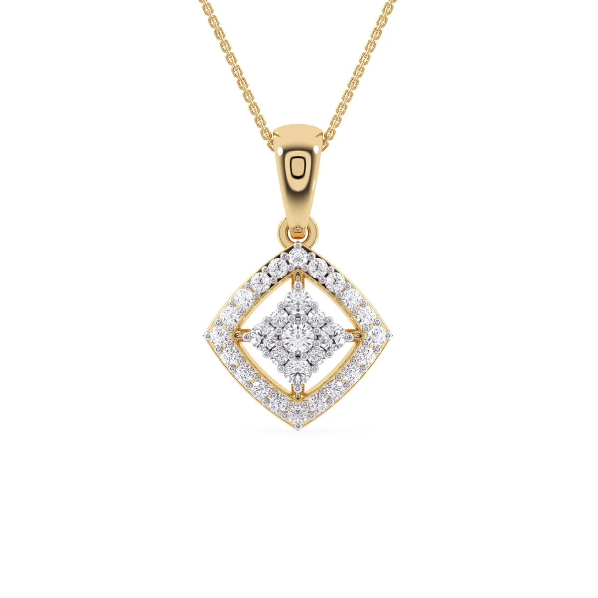 Simple Cushion Style Inlay Diamond Women's Pendant