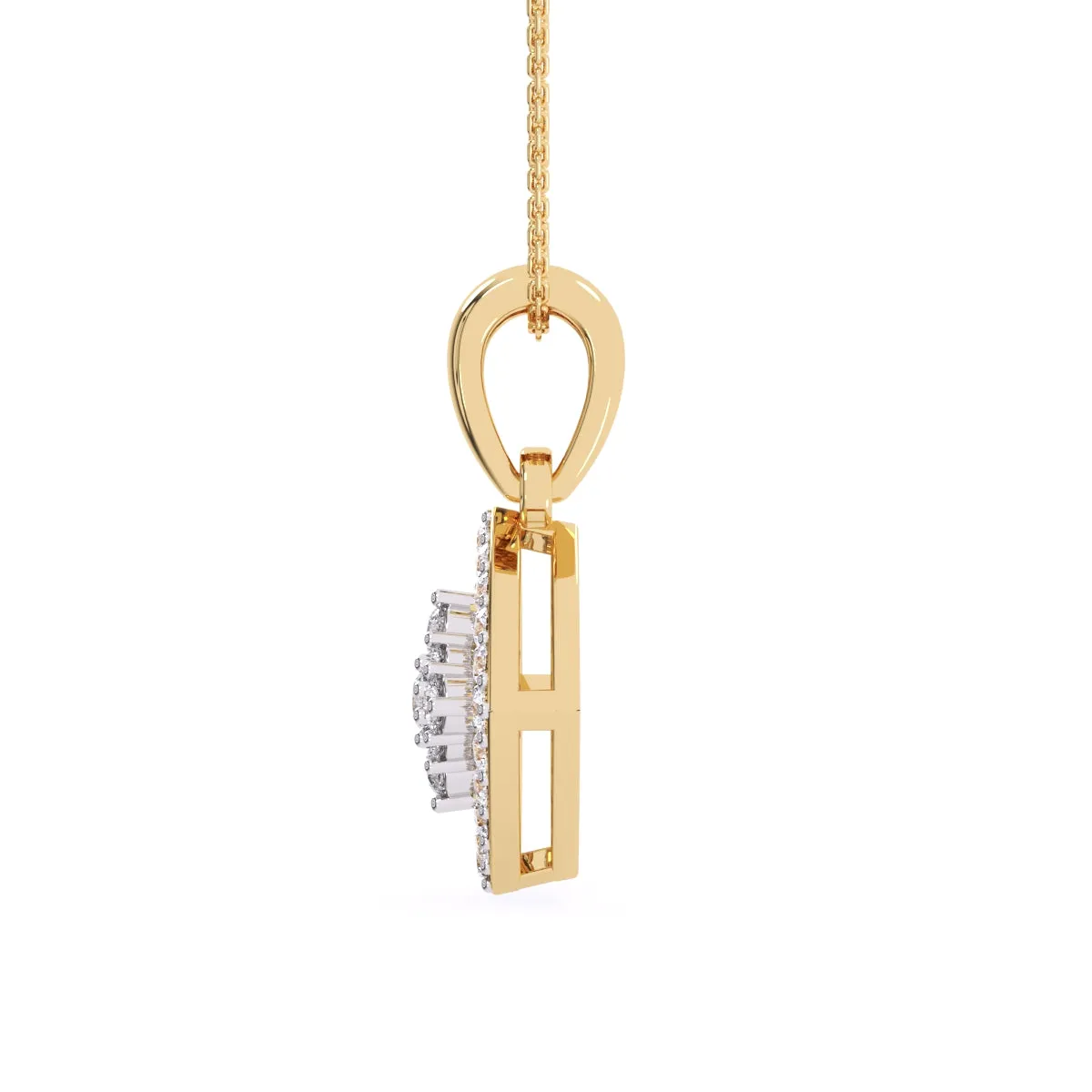 Simple Cushion Style Inlay Diamond Women's Pendant