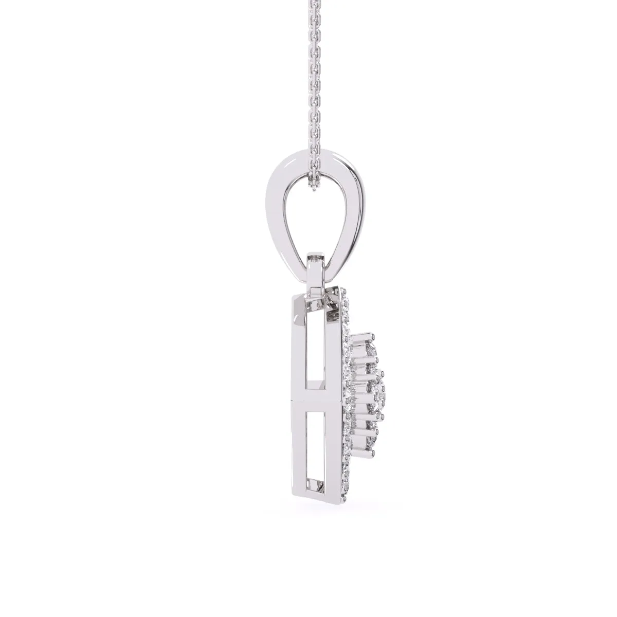 Simple Cushion Style Inlay Diamond Women's Pendant