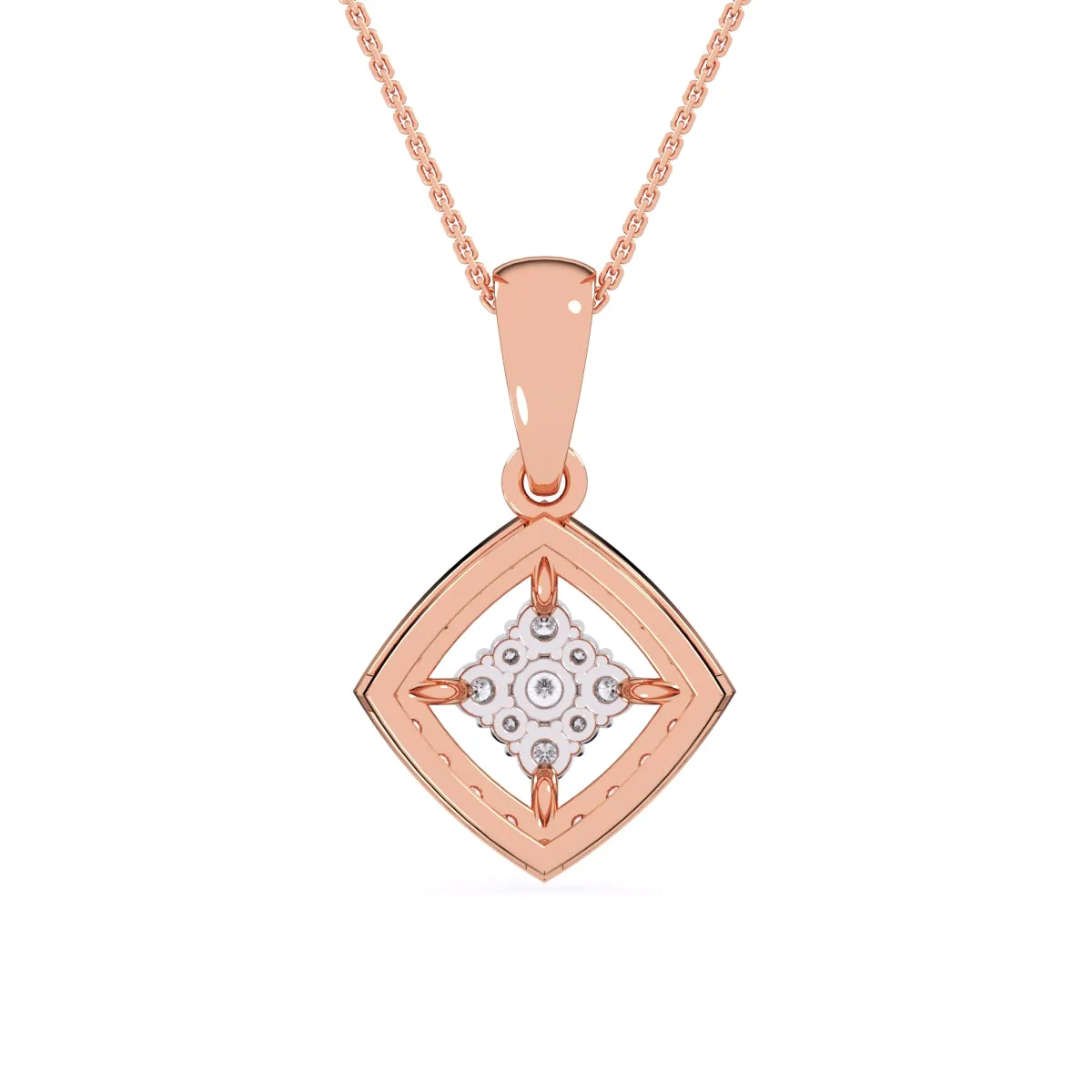 Simple Cushion Style Inlay Diamond Women's Pendant