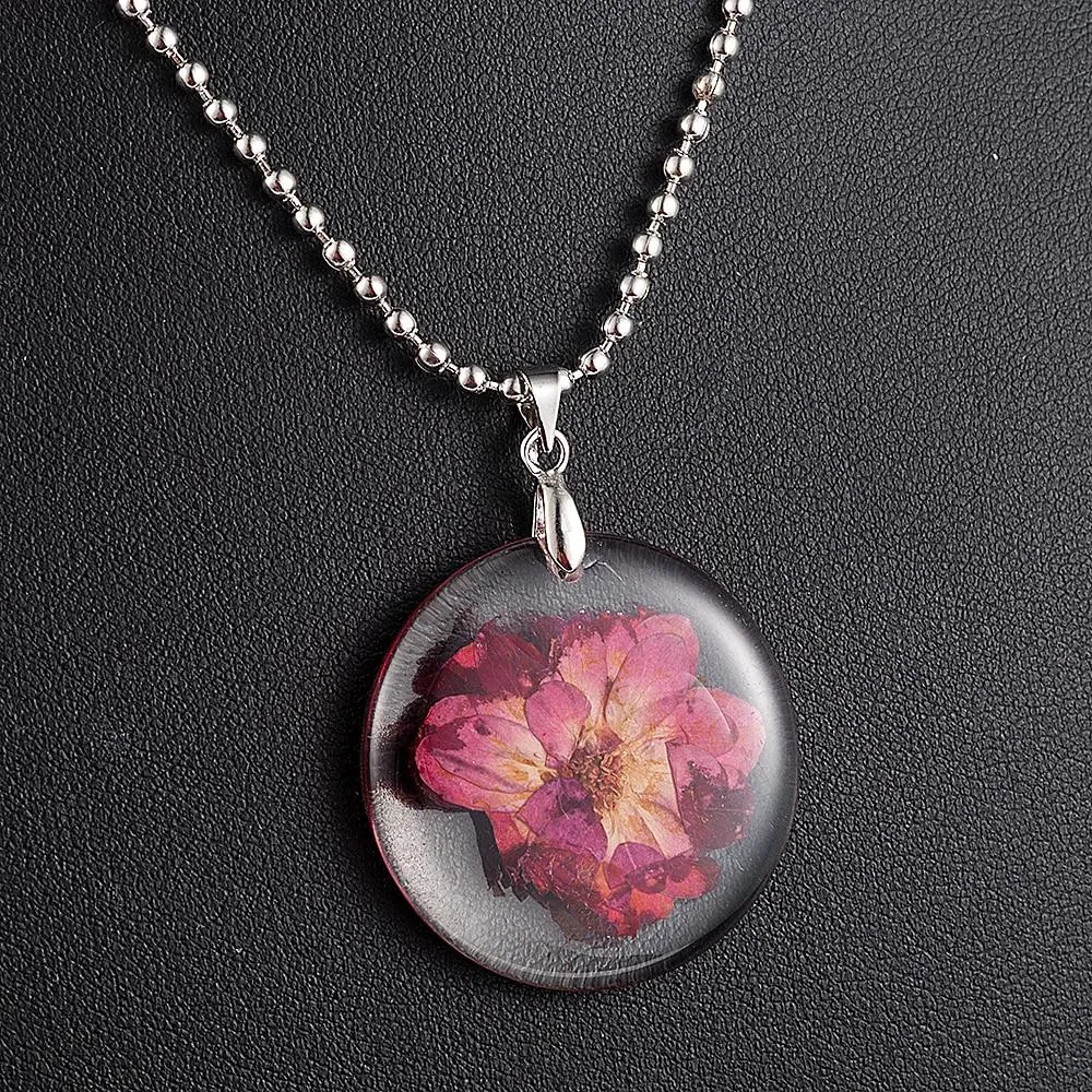 Simple Handmade Dried Daisy Flower Pendant Necklace