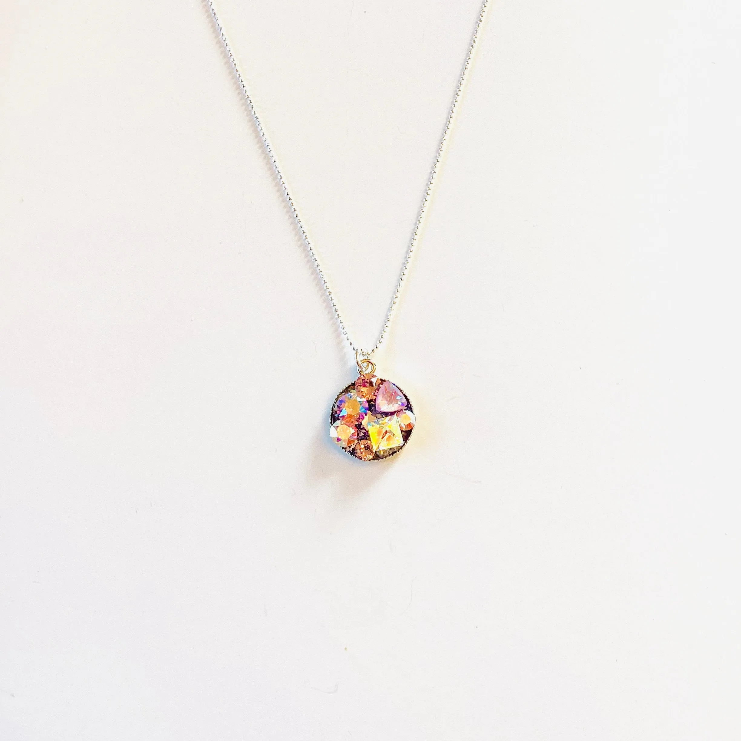 Simple Treasure Chest Pendant Necklace in Purple Hues