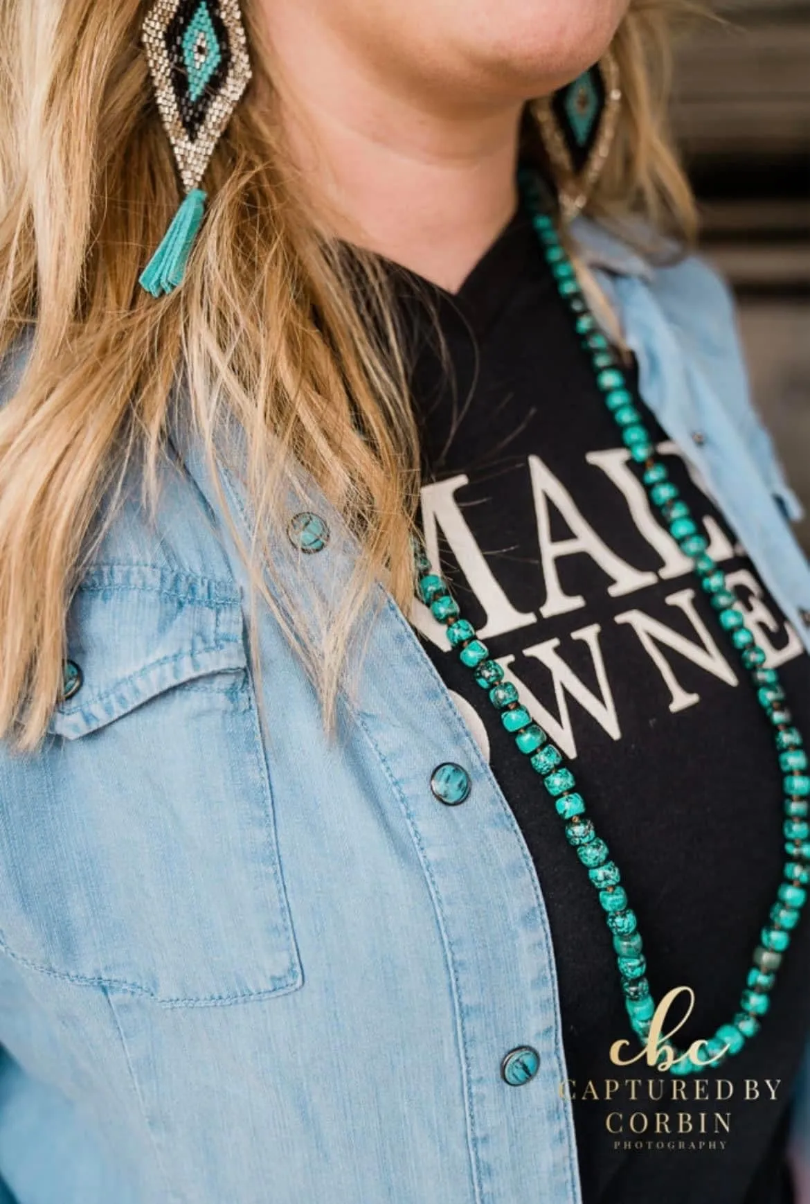 Single Strand Western Chic' Turquoise Necklace