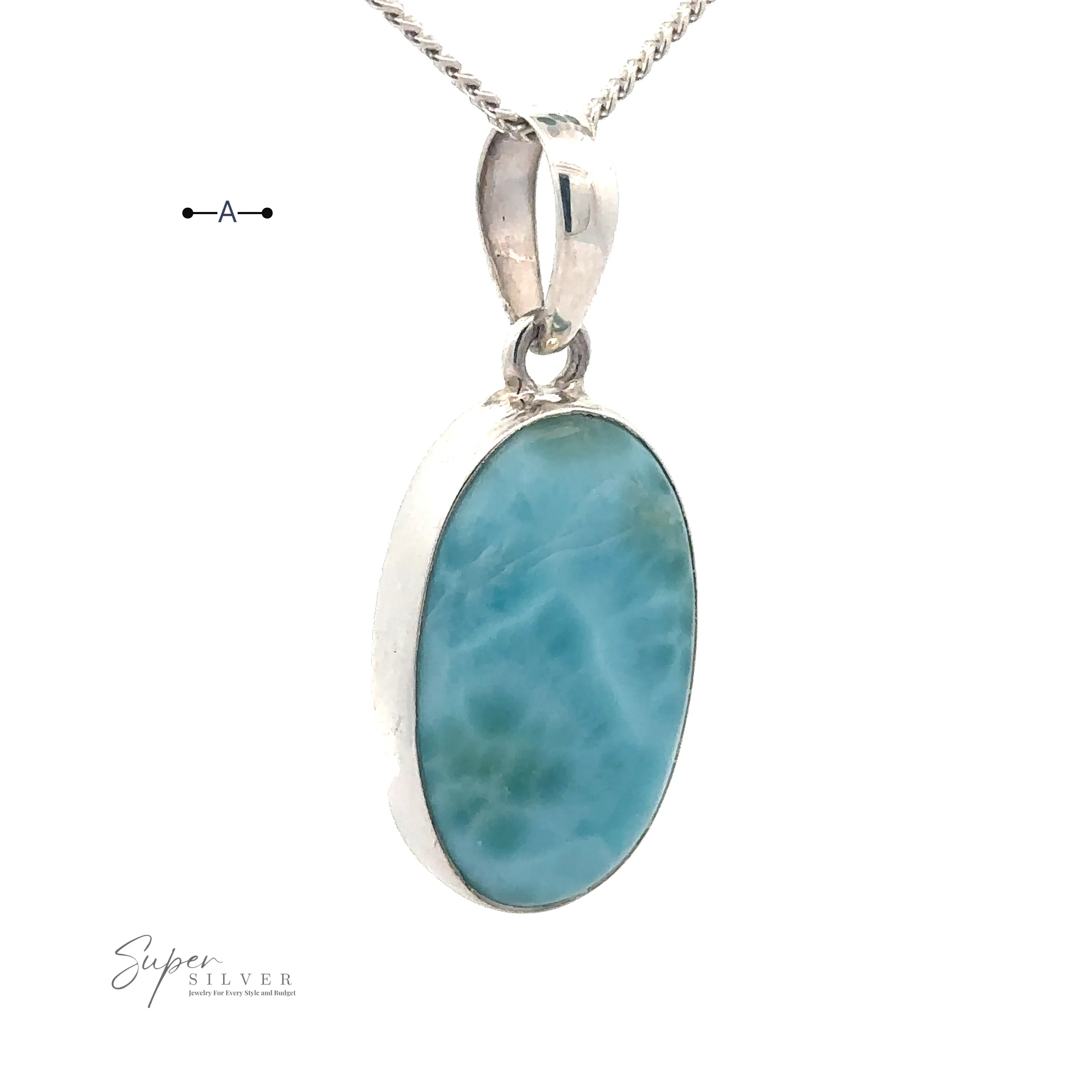 Small Oval Larimar Pendants