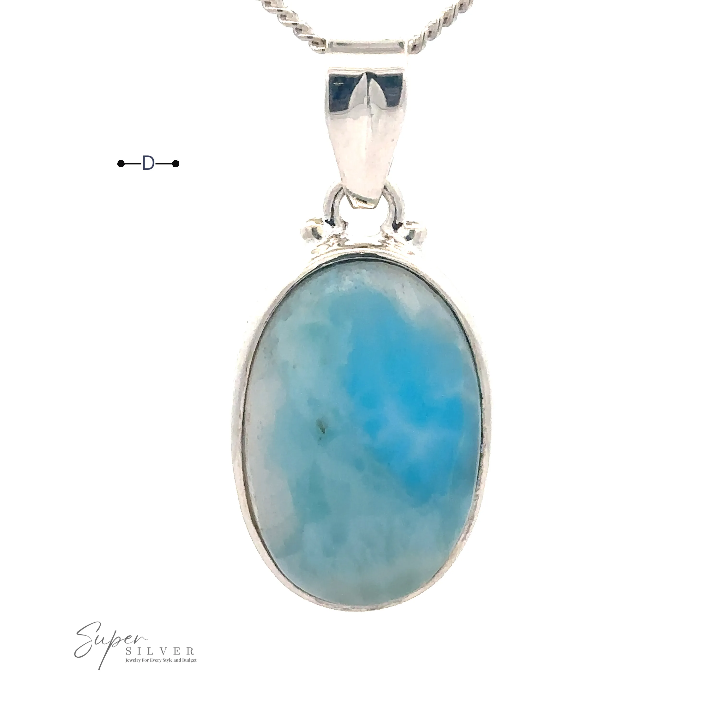 Small Oval Larimar Pendants