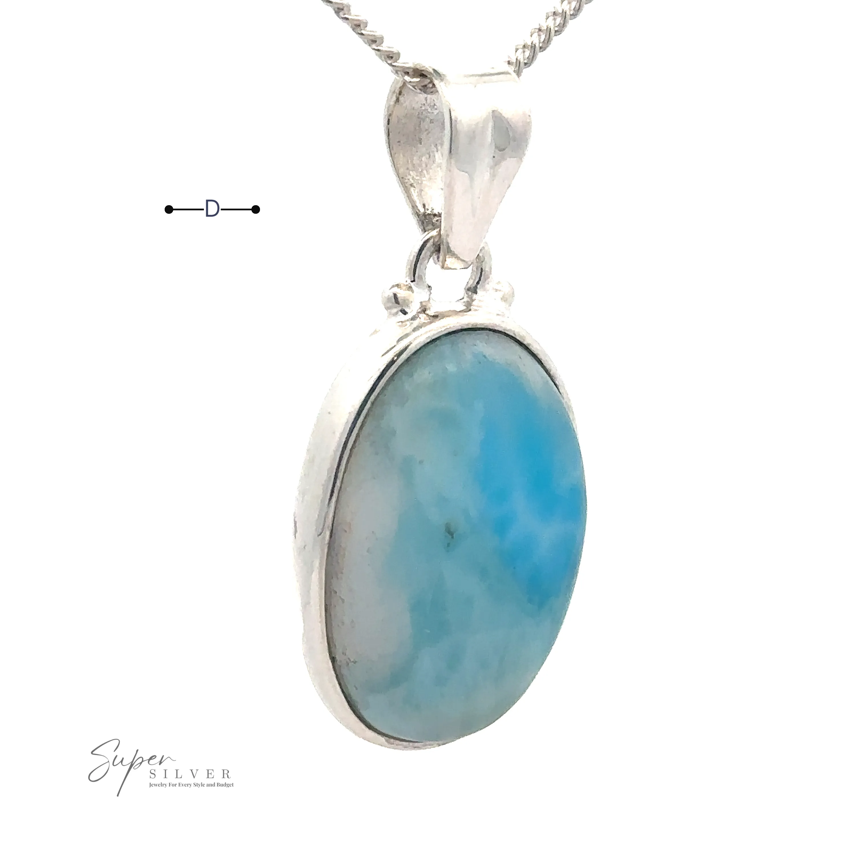 Small Oval Larimar Pendants