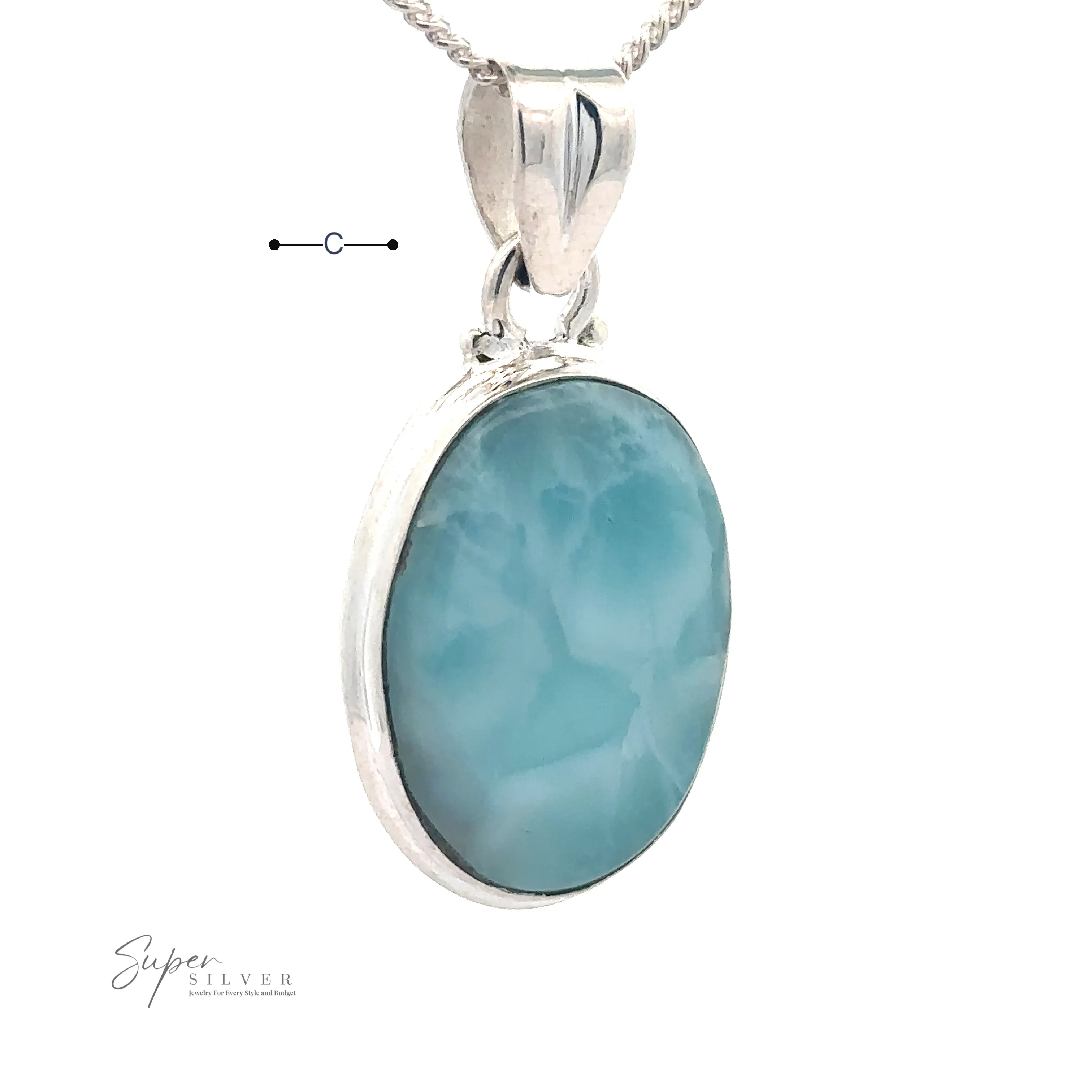 Small Oval Larimar Pendants
