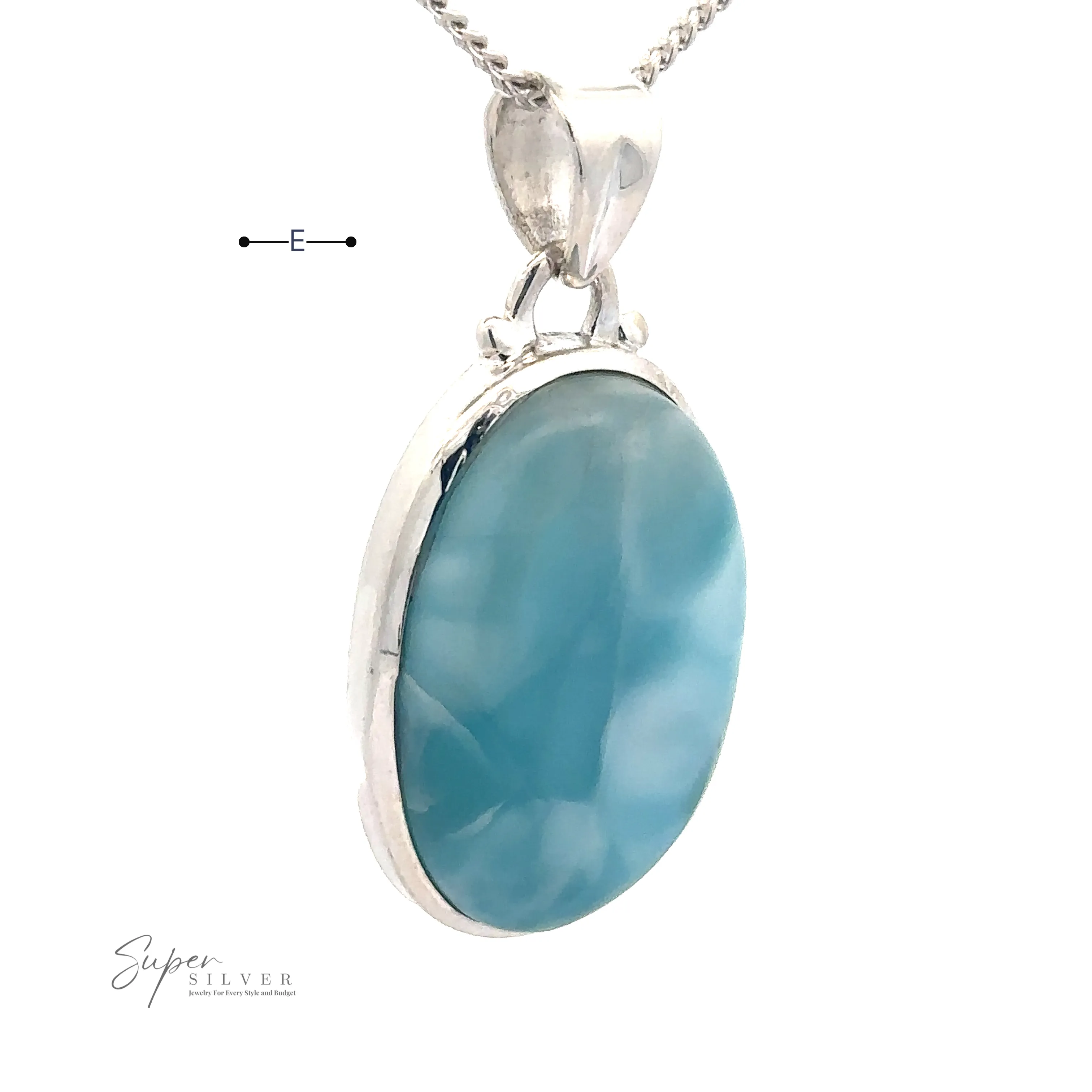 Small Oval Larimar Pendants