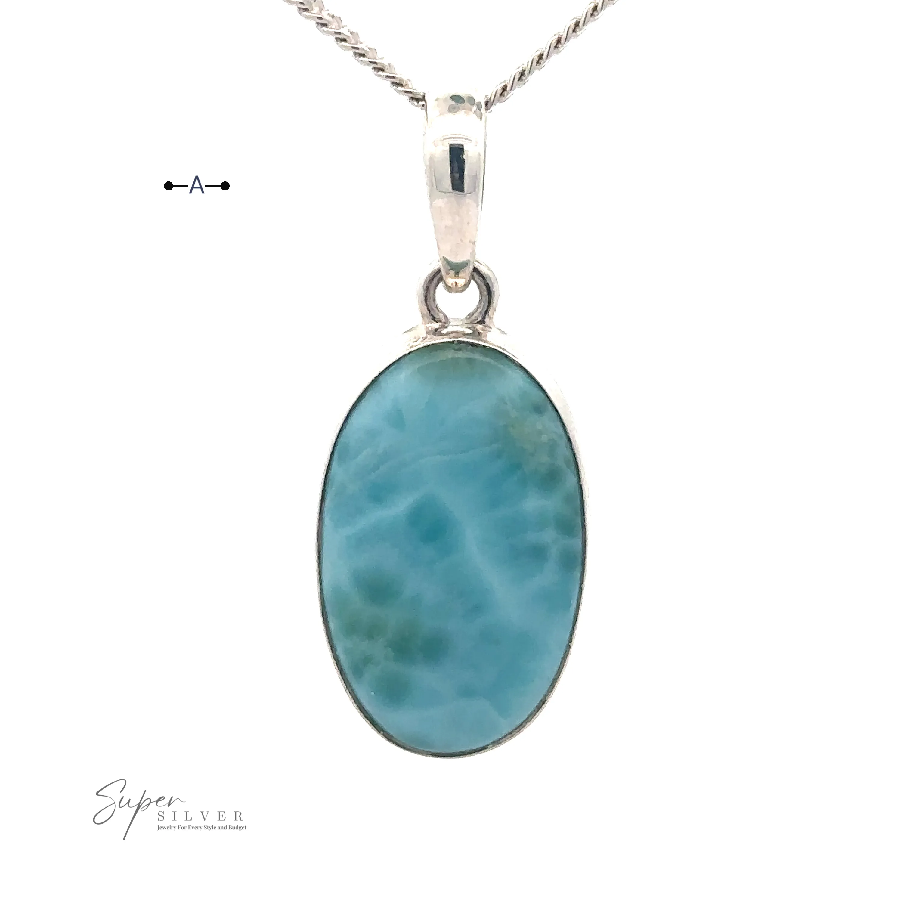 Small Oval Larimar Pendants