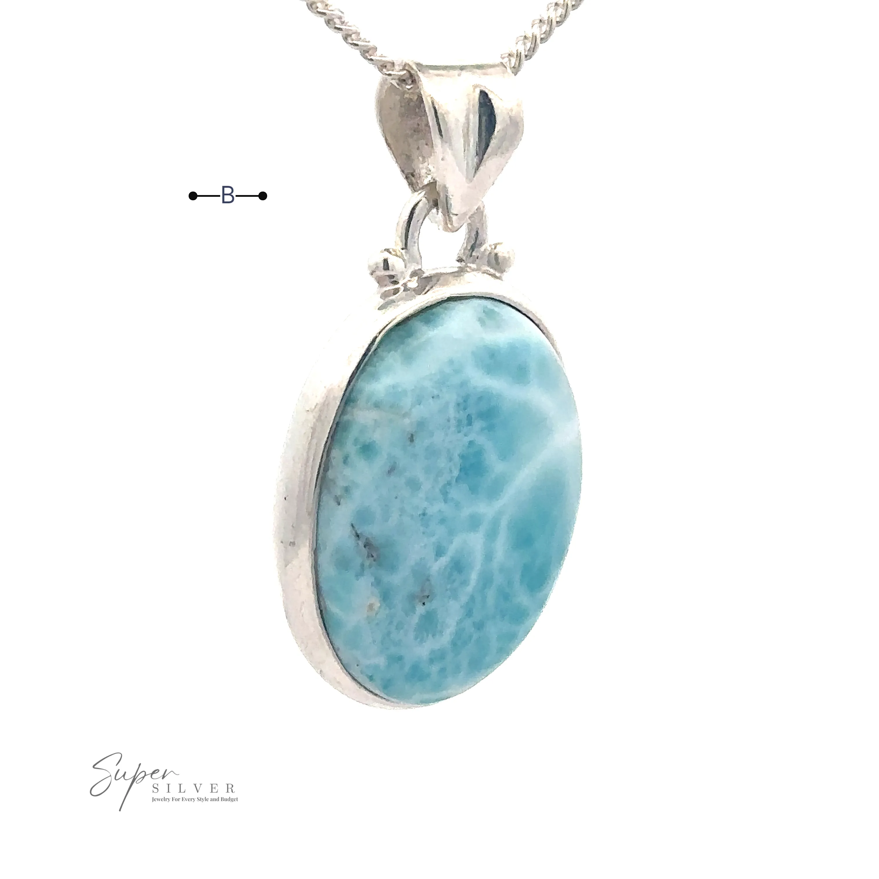 Small Oval Larimar Pendants