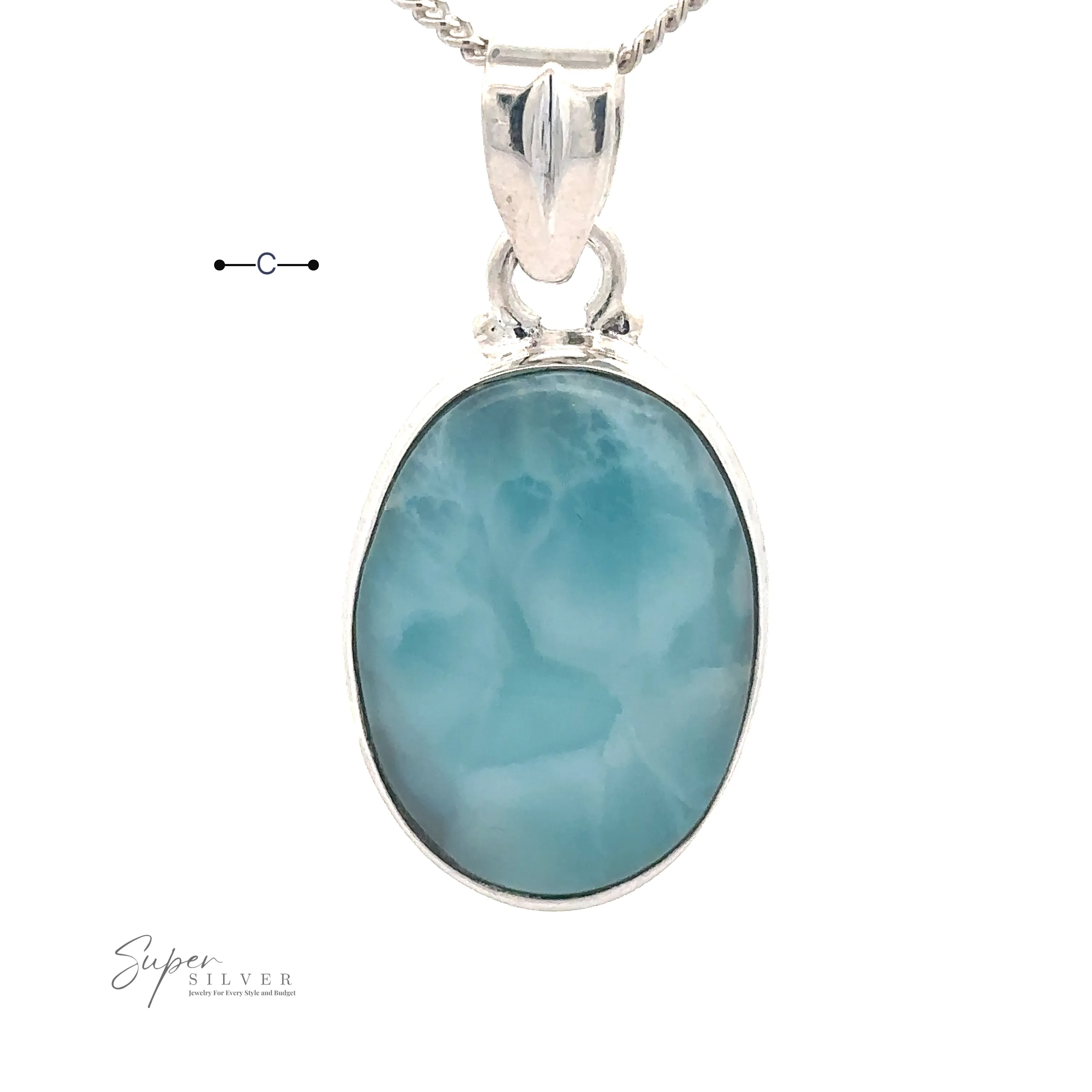 Small Oval Larimar Pendants