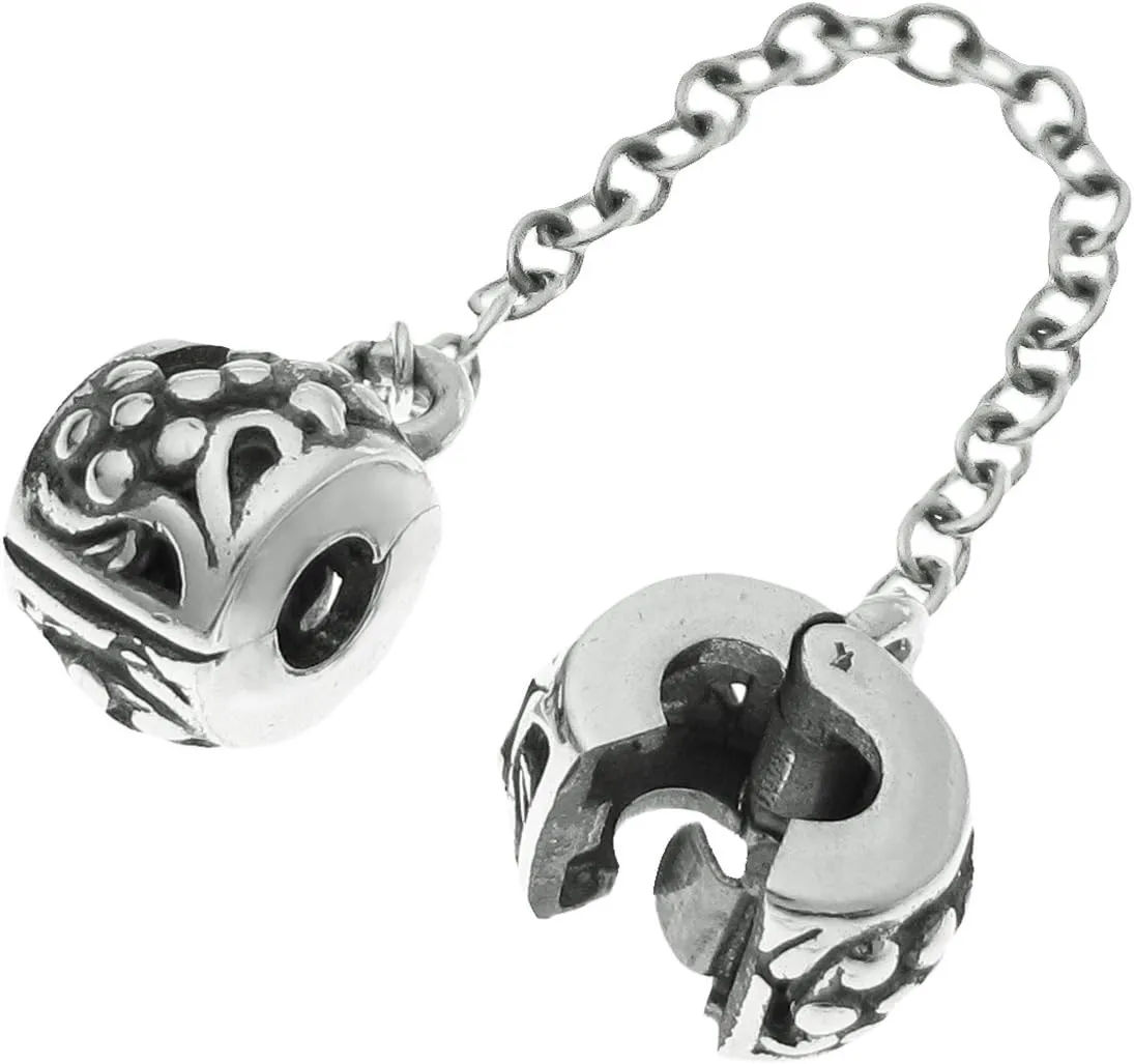 Sterling Silver Stopper Safety Chain Bead For European Charm Bracelets