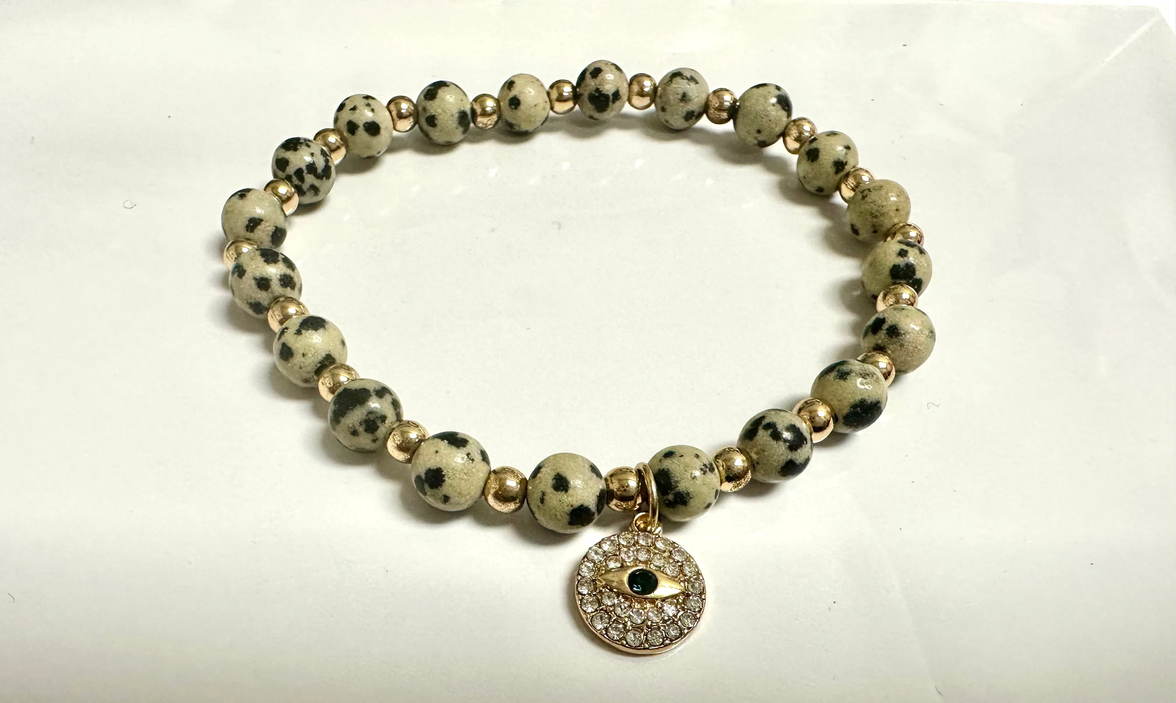 Stone Bracelet with Eye Charm-2 styles