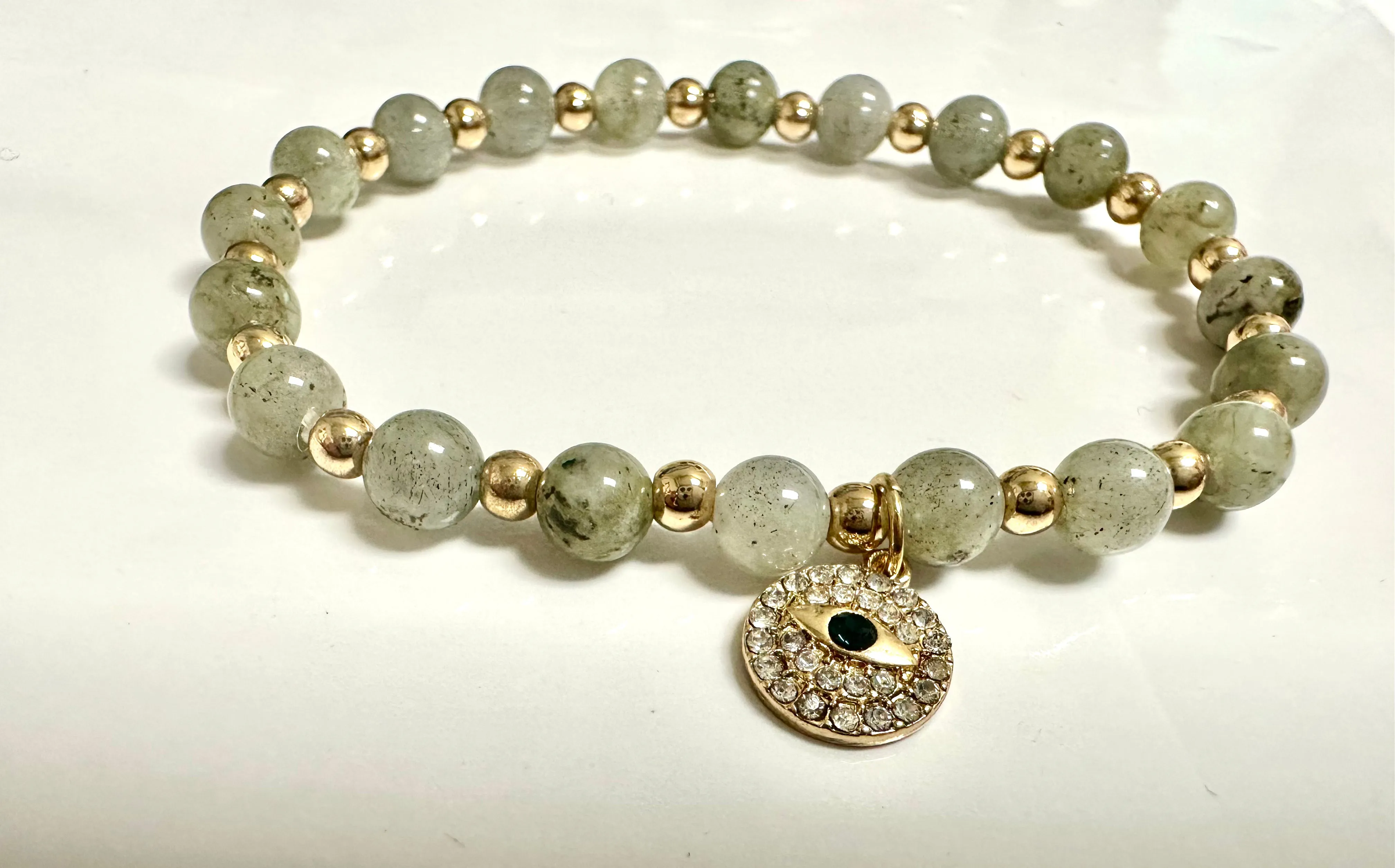 Stone Bracelet with Eye Charm-2 styles