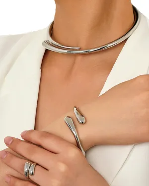 TEEK -  Geometric Smooth Collar Bracelet Ring Set