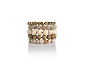 The Golden Goddess - gemstone stretch bracelet set of 5